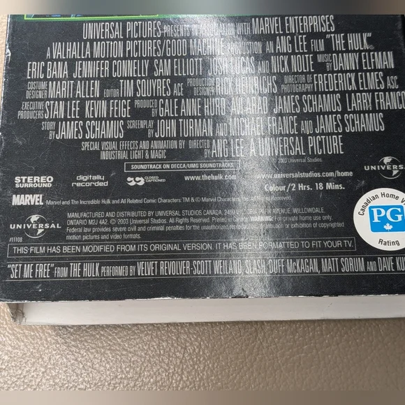 Hulk VHS Tape (2003) French Version Tested - Picture 3 of 4